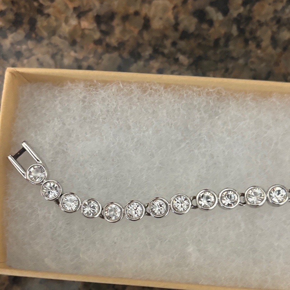 Swarovski Silver Bracelet with Clear Crystals